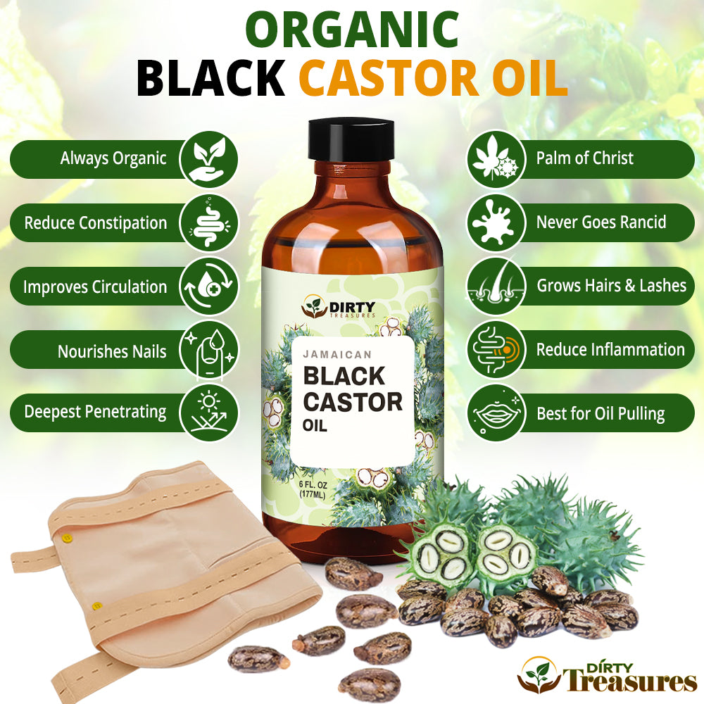 Castor Oil Pack +Organic Castor Oil 6oz