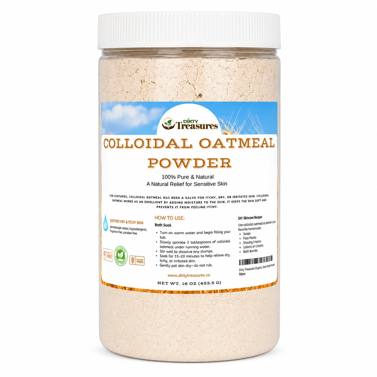 Colloidal Oatmeal - 16oz | Dirty Treasures