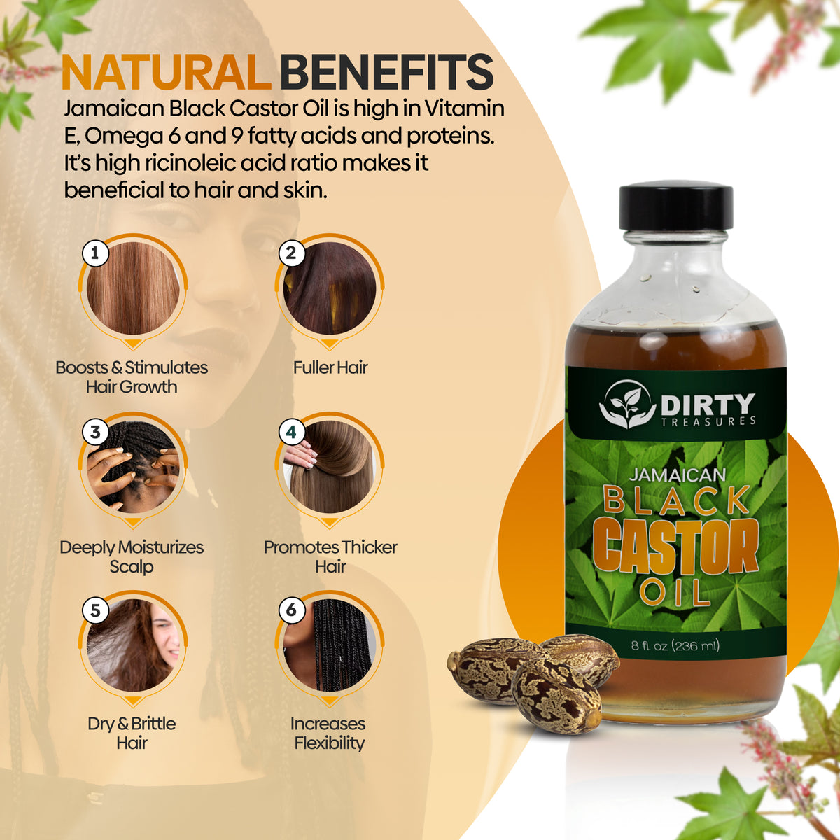 Jamaican Black Castor Oil - 8oz | Dirty Treasures